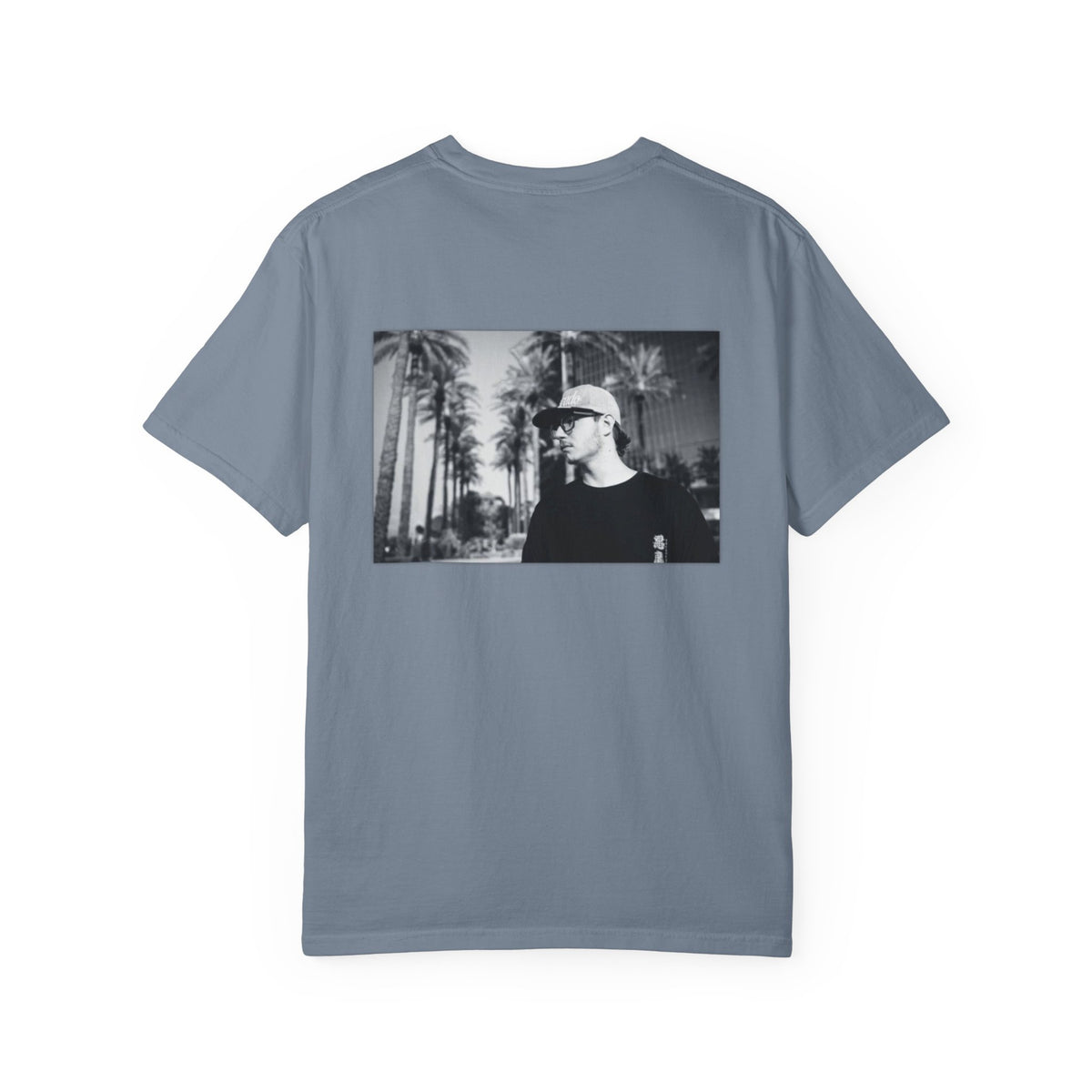 Graphic T‑Shirt — Black & White Palm Photo Tee