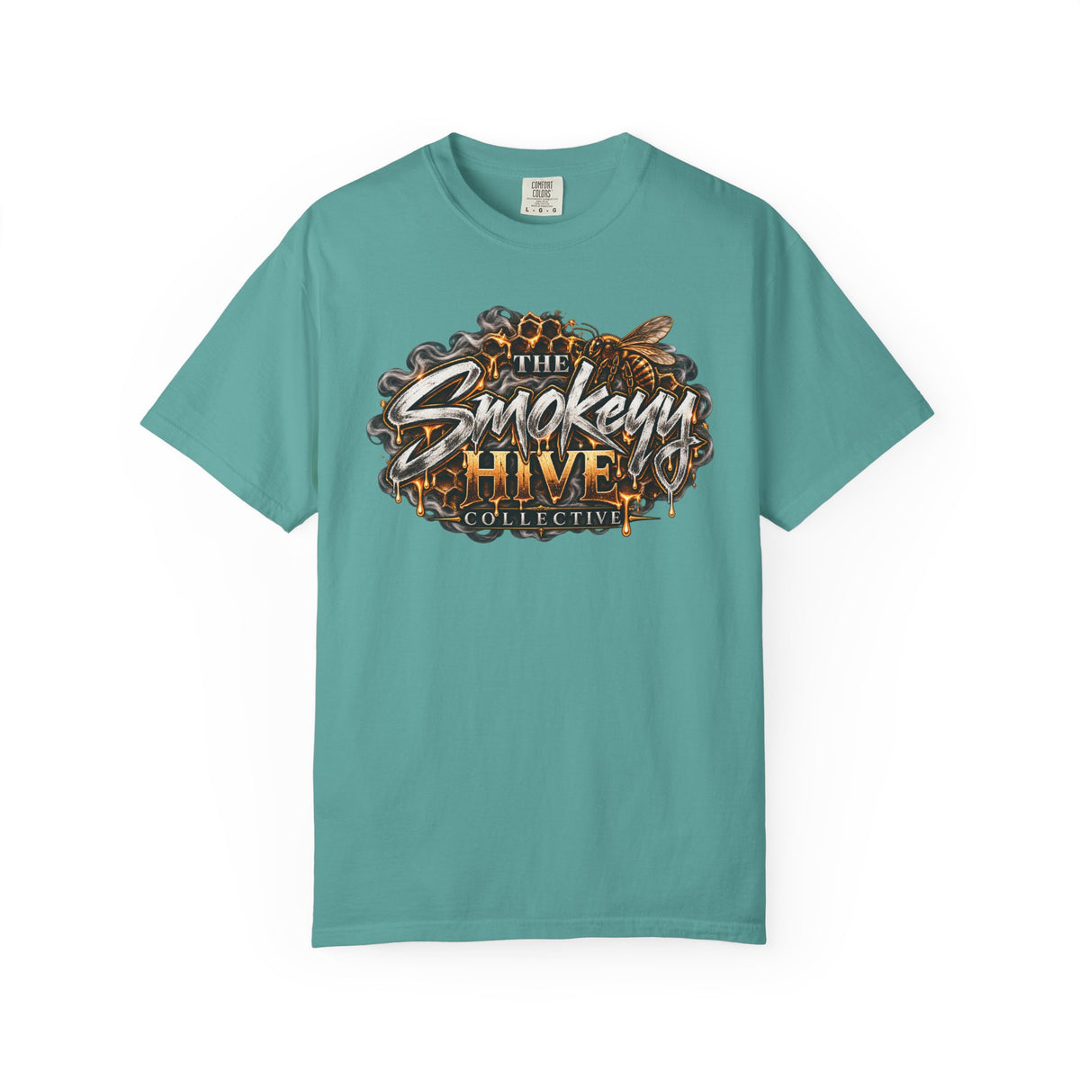 The Smokey's Hive Graphic T-Shirt Collab— Bee & Honeycomb Logo Tee