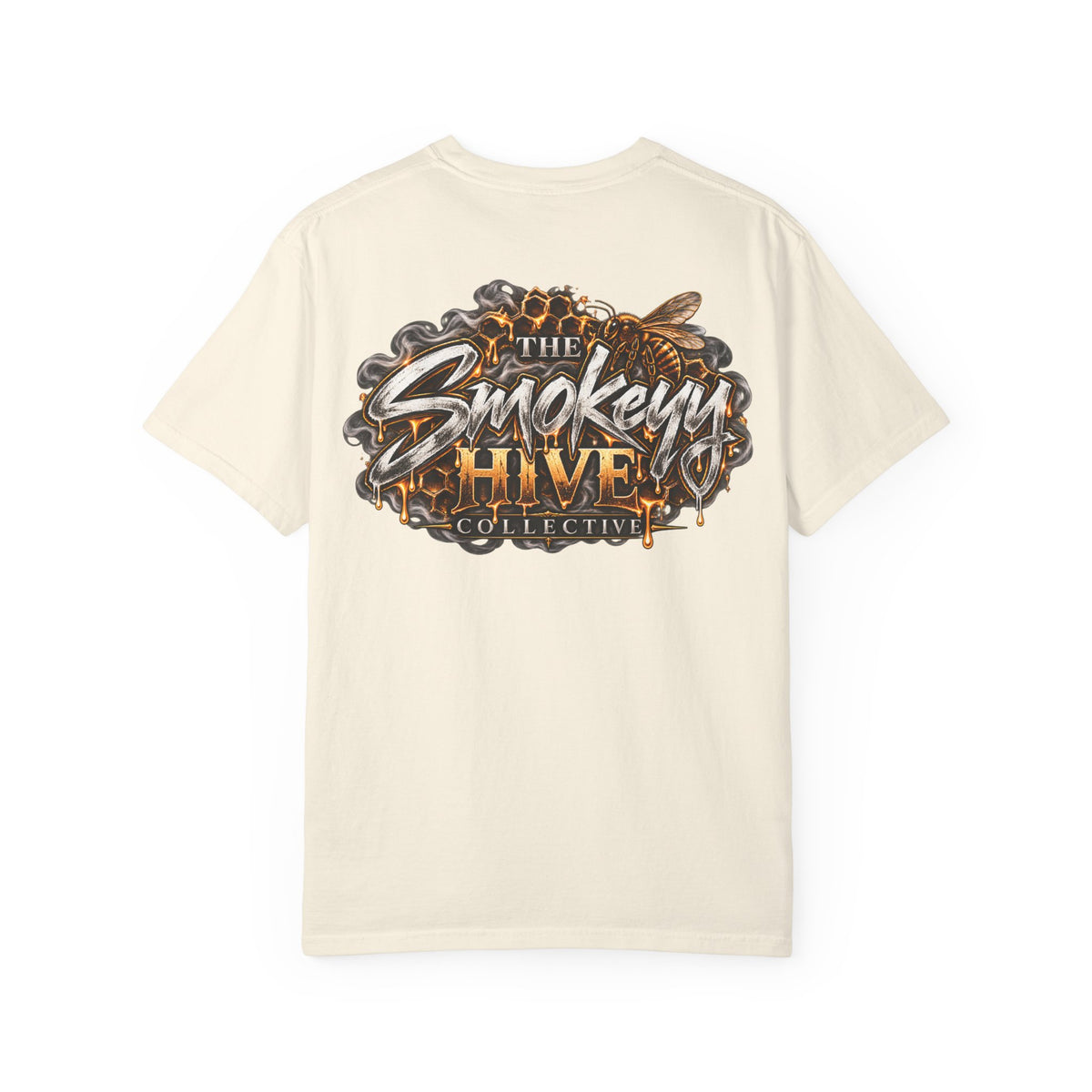 The Smokey's Hive Graphic T-Shirt Collab— Bee & Honeycomb Logo Tee