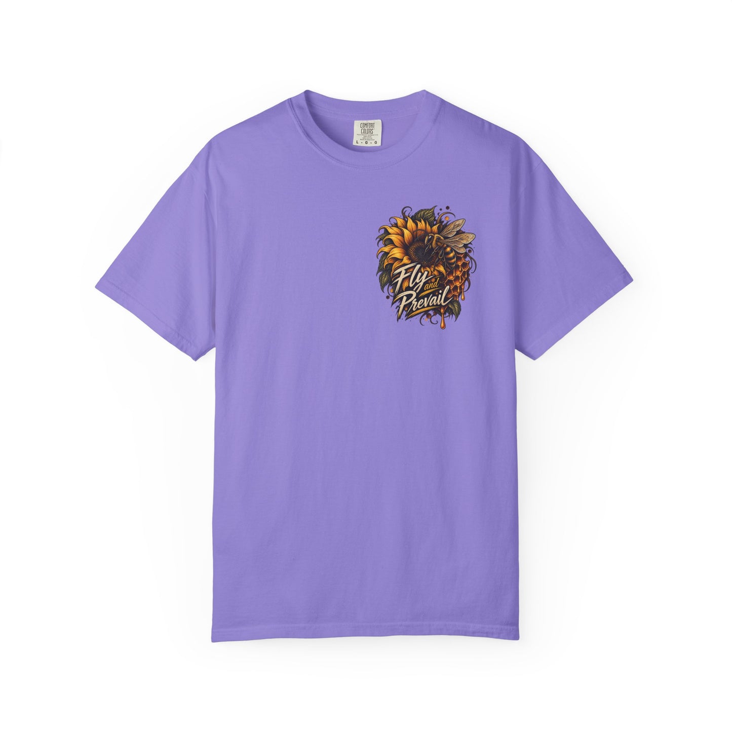 Fly and Prevail Graphic T-Shirt — Sunflower & Bee Illustration