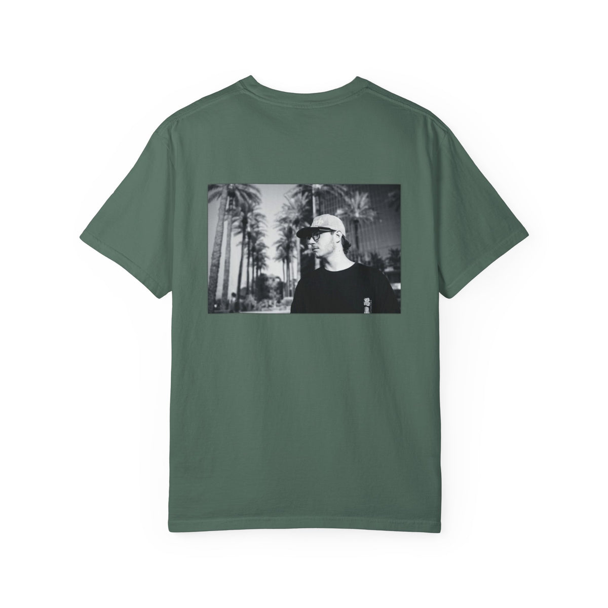 Graphic T‑Shirt — Black & White Palm Photo Tee