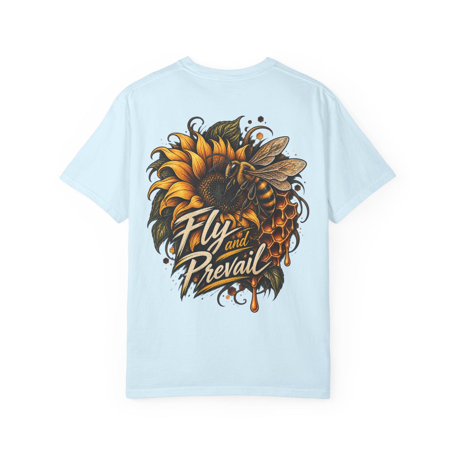 Fly and Prevail Graphic T-Shirt — Sunflower & Bee Illustration