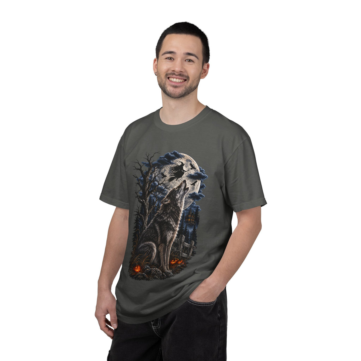 Wolf Spirit T-Shirt — Haunted Forest Night Design