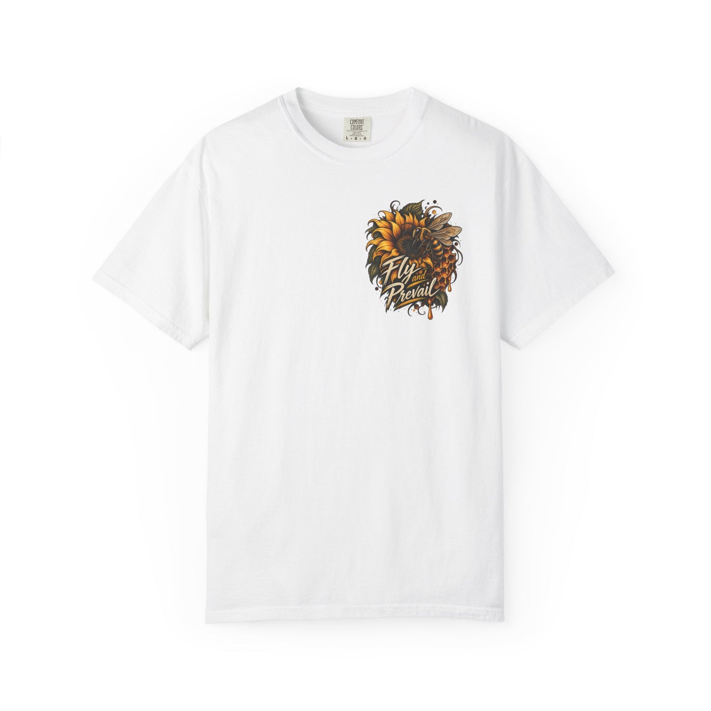 Fly and Prevail Graphic T-Shirt — Sunflower & Bee Illustration