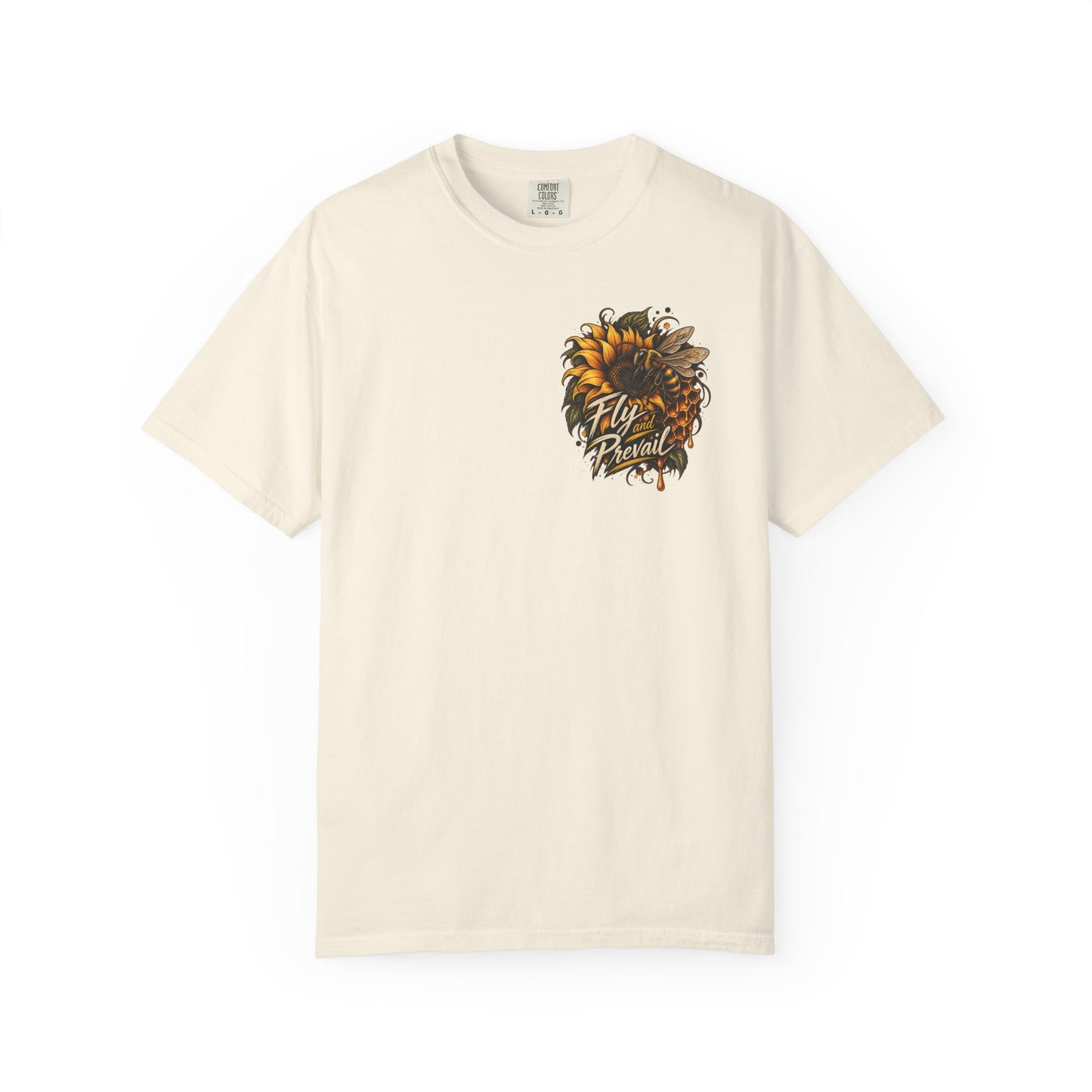 Fly and Prevail Graphic T-Shirt — Sunflower & Bee Illustration