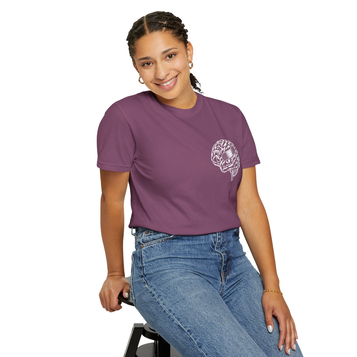 Mental Health Matters T-shirt | Brain Illustration, All Day Every Day