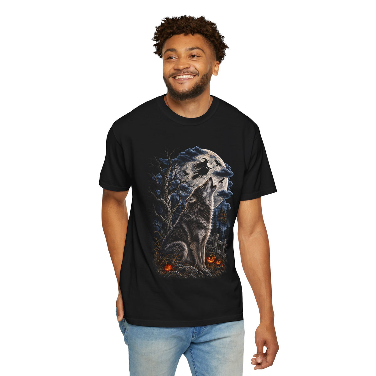 Wolf Spirit T-Shirt — Haunted Forest Night Design