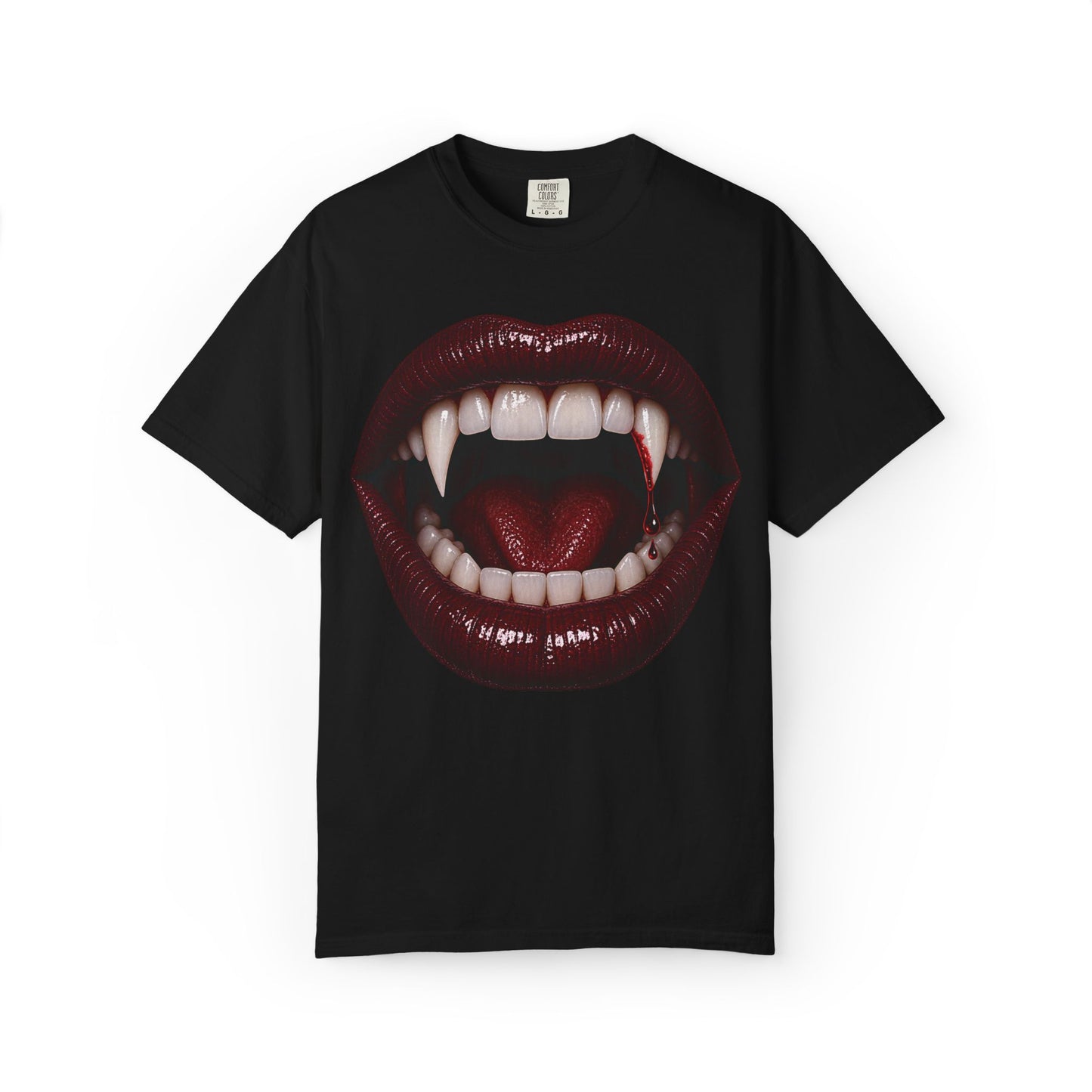 Vampire Fangs Graphic T-Shirt — Gothic Vampire Mouth Tee