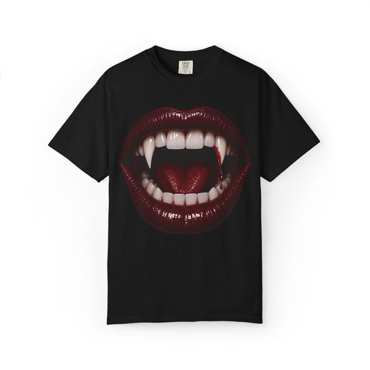 Vampire Fangs Graphic T-Shirt — Gothic Vampire Mouth Tee