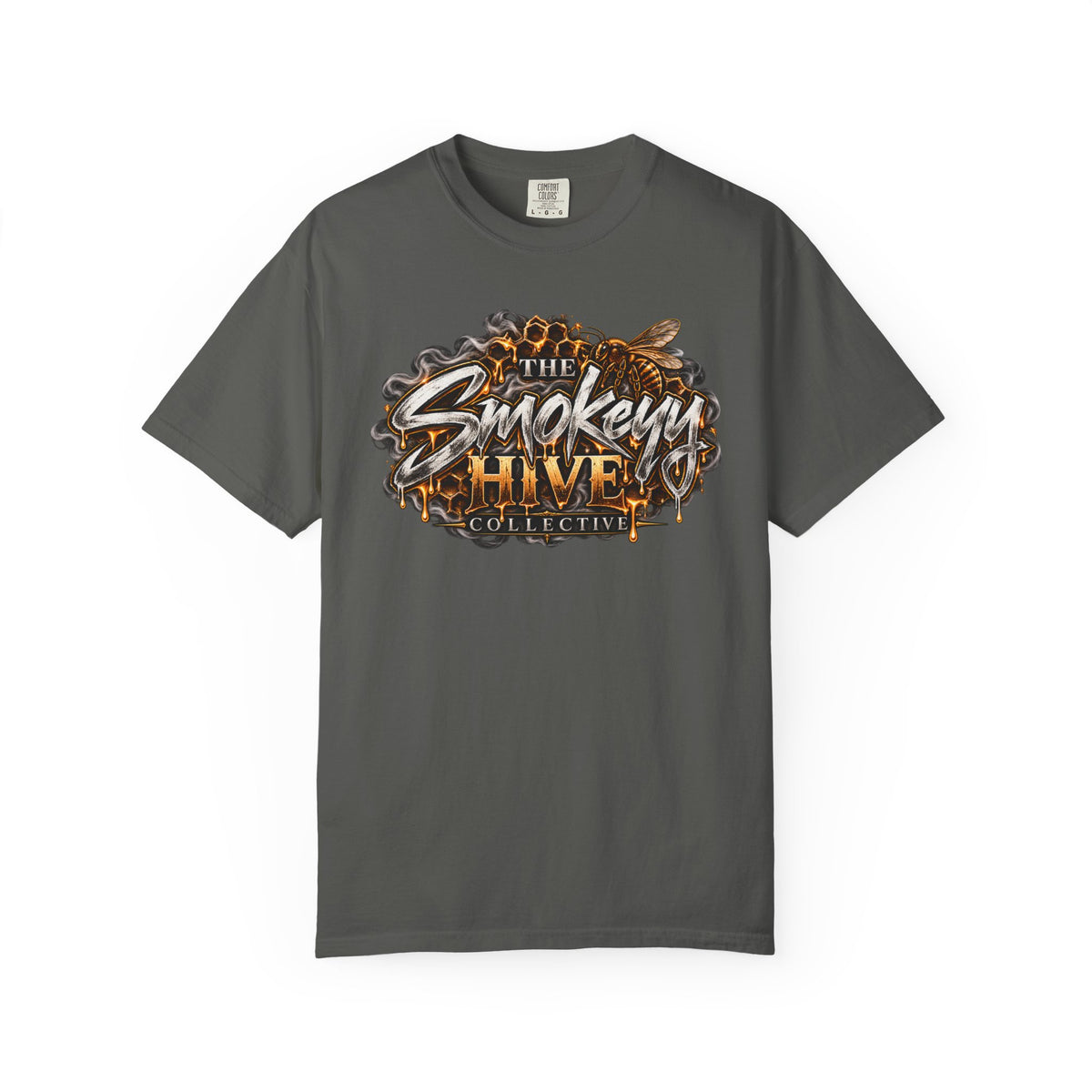 The Smokey's Hive Graphic T-Shirt Collab— Bee & Honeycomb Logo Tee