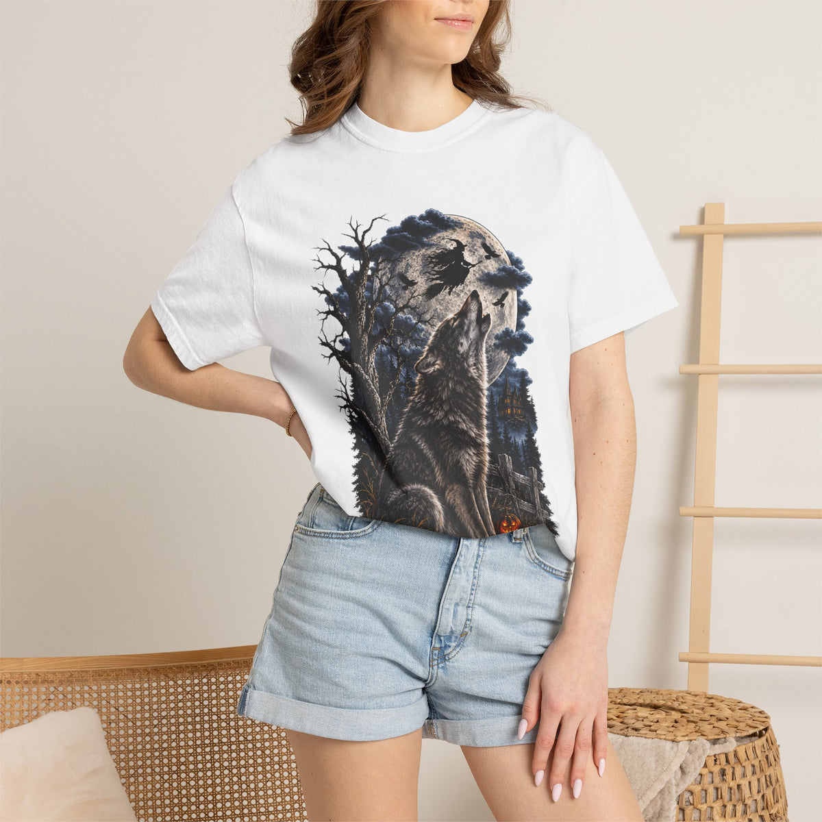 Wolf Spirit T-Shirt — Haunted Forest Night Design