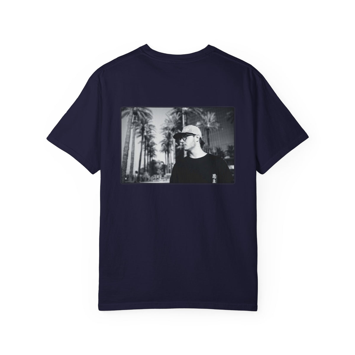 Graphic T‑Shirt — Black & White Palm Photo Tee