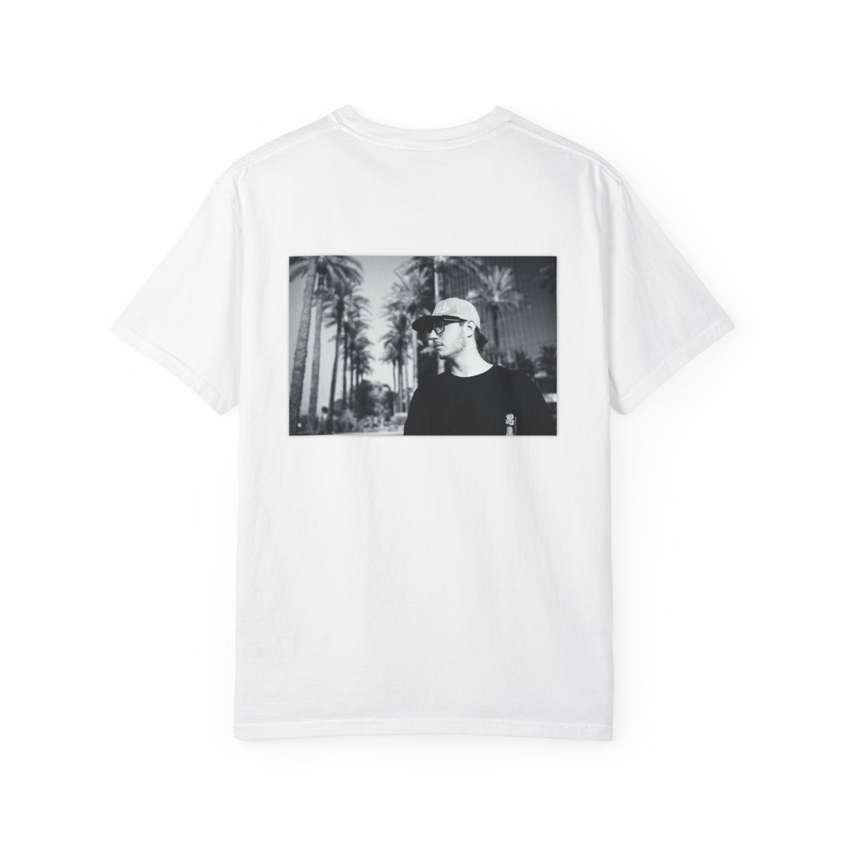 Graphic T‑Shirt — Black & White Palm Photo Tee