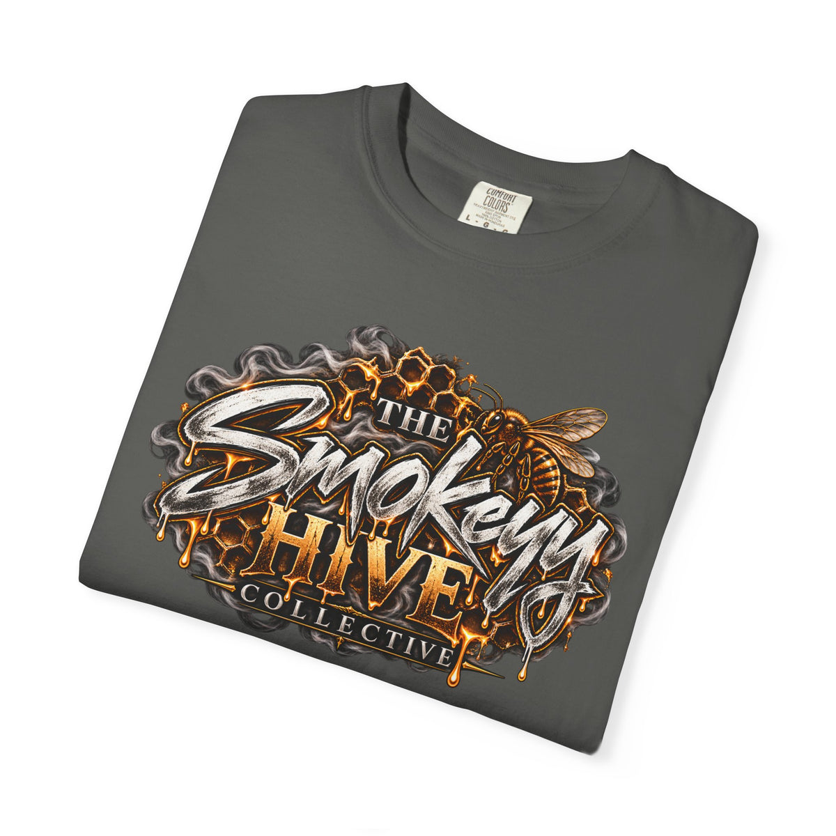 The Smokey's Hive Graphic T-Shirt Collab— Bee & Honeycomb Logo Tee
