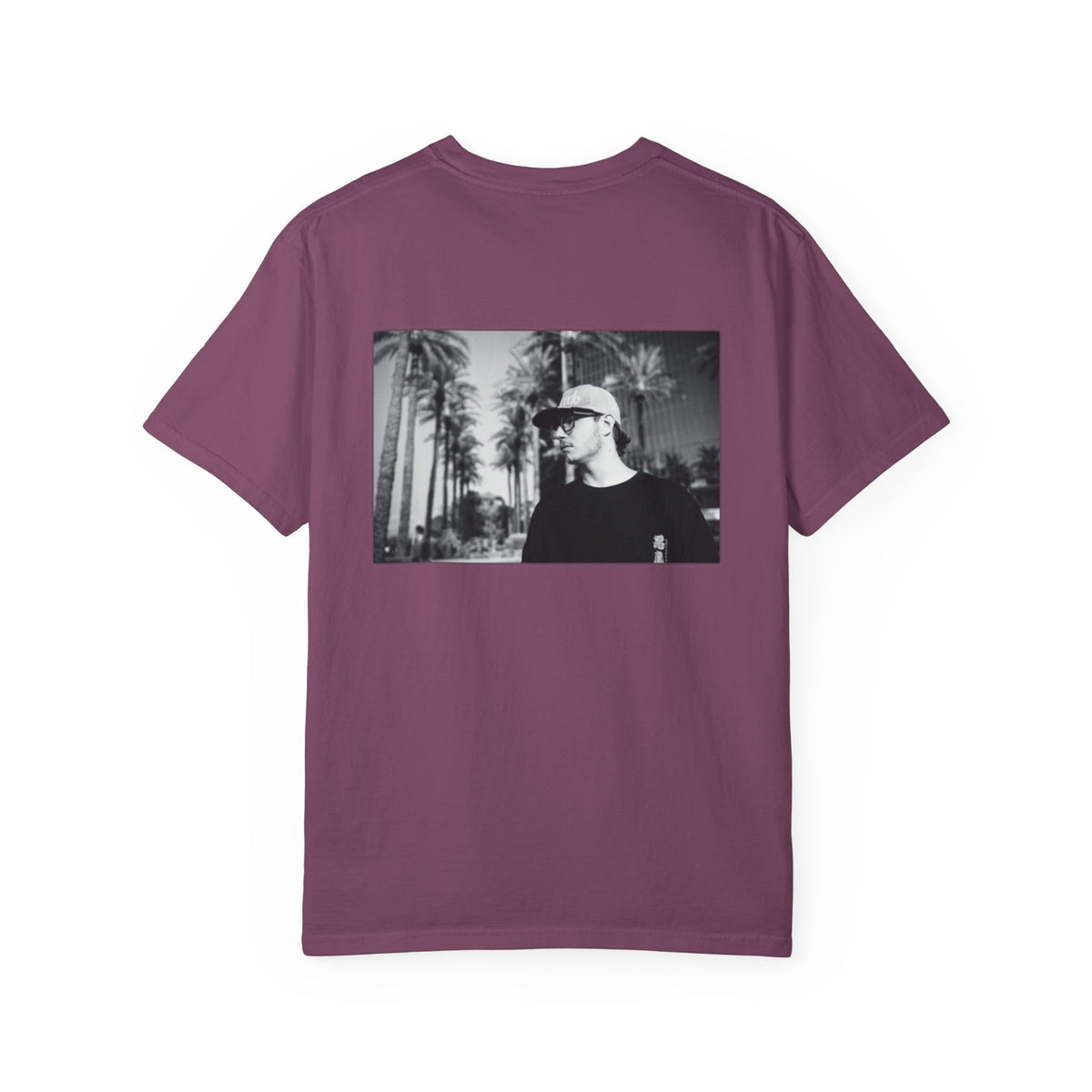 Graphic T‑Shirt — Black & White Palm Photo Tee