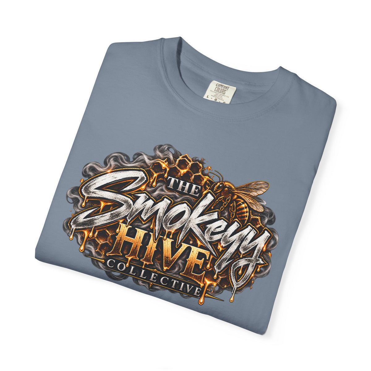 The Smokey's Hive Graphic T-Shirt Collab— Bee & Honeycomb Logo Tee
