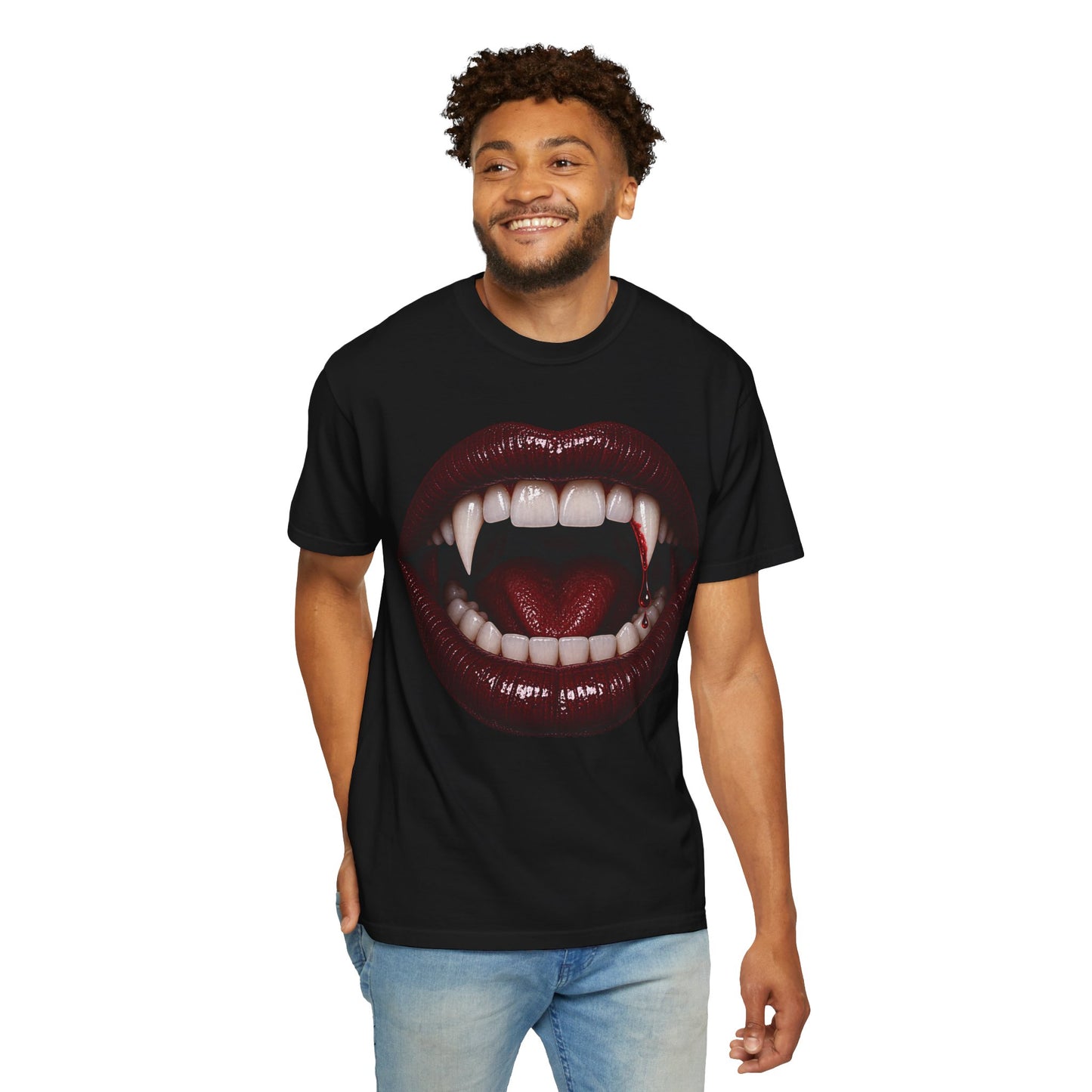 Vampire Fangs Graphic T-Shirt — Gothic Vampire Mouth Tee