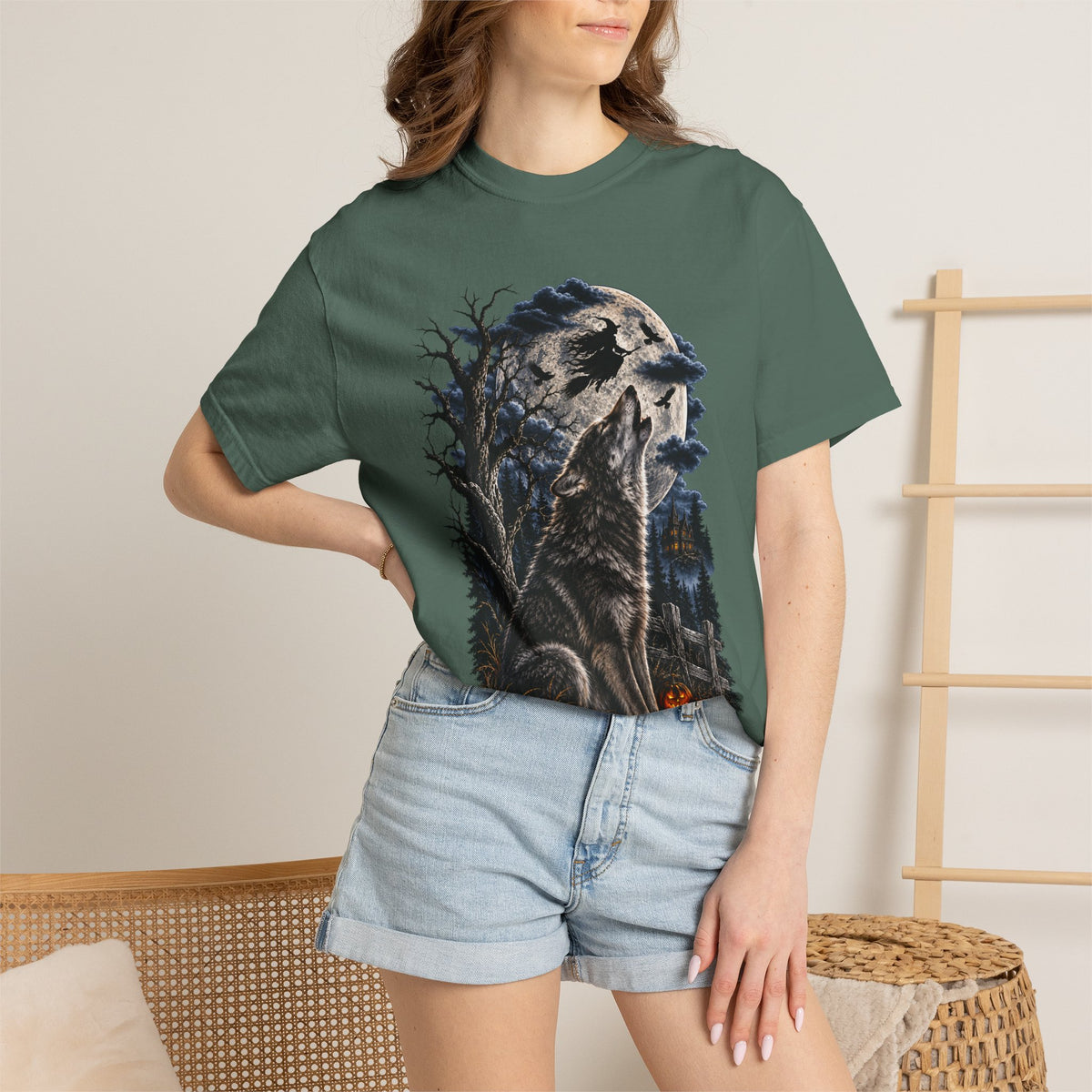 Wolf Spirit T-Shirt — Haunted Forest Night Design