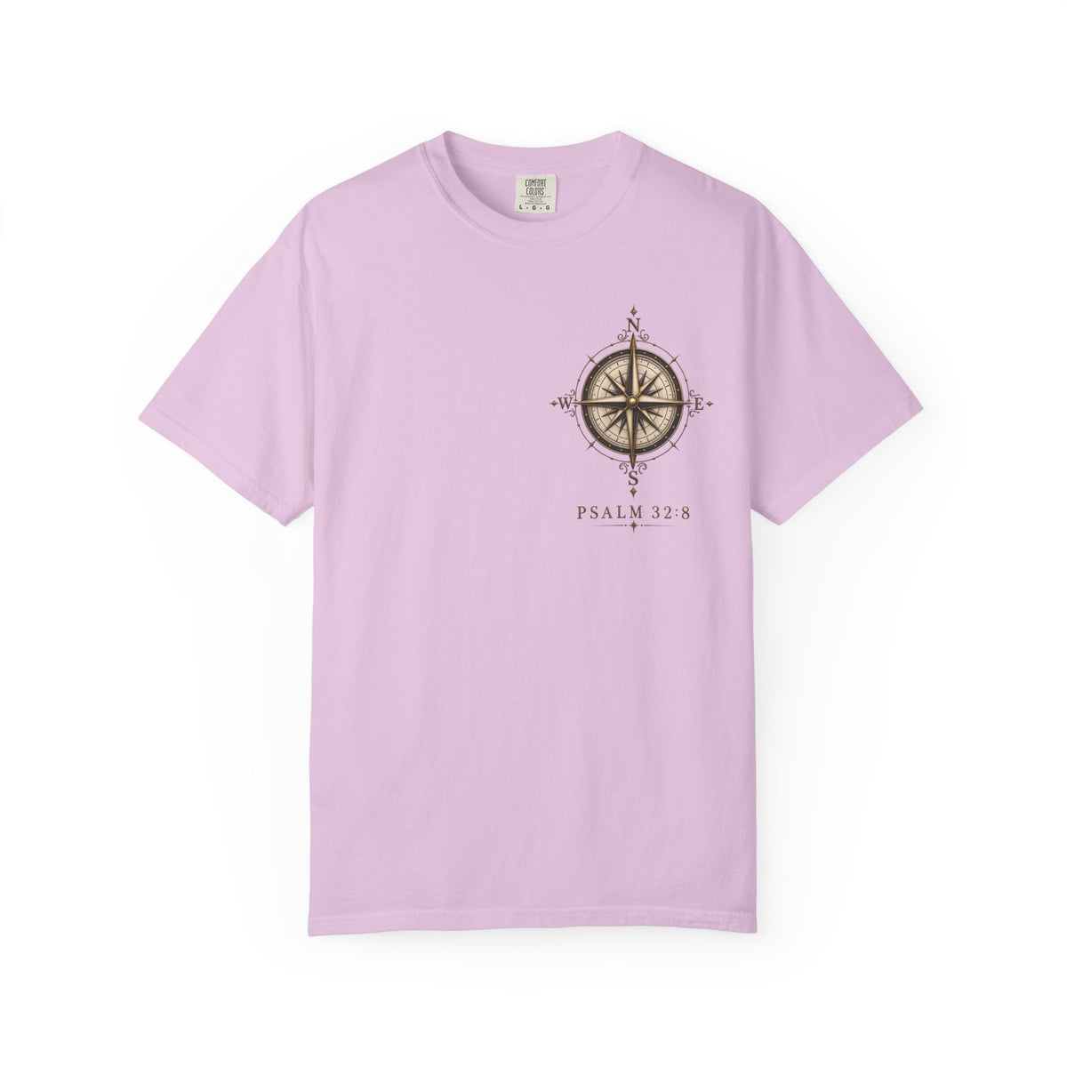 Psalm 23 Compass T-Shirt — "He Will Show The Way" Scenic Graphic Tee