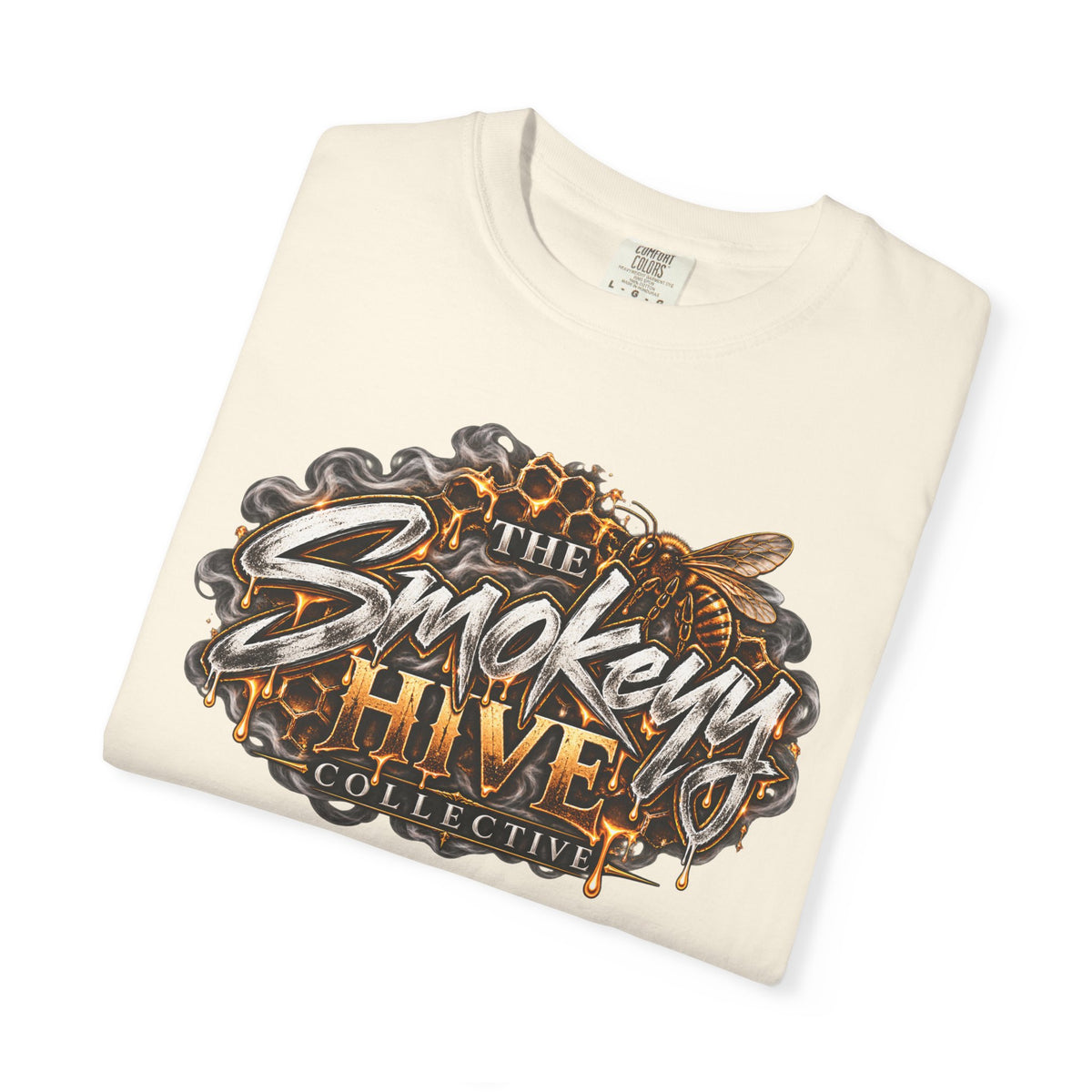 The Smokey's Hive Graphic T-Shirt Collab— Bee & Honeycomb Logo Tee