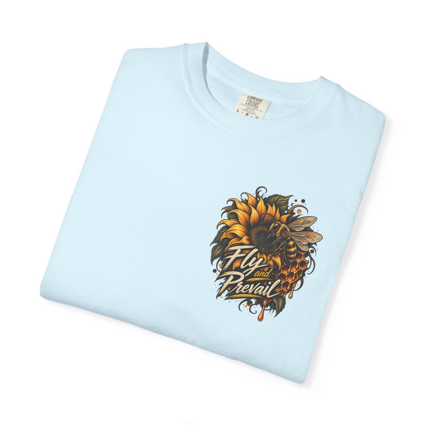 Fly and Prevail Graphic T-Shirt — Sunflower & Bee Illustration