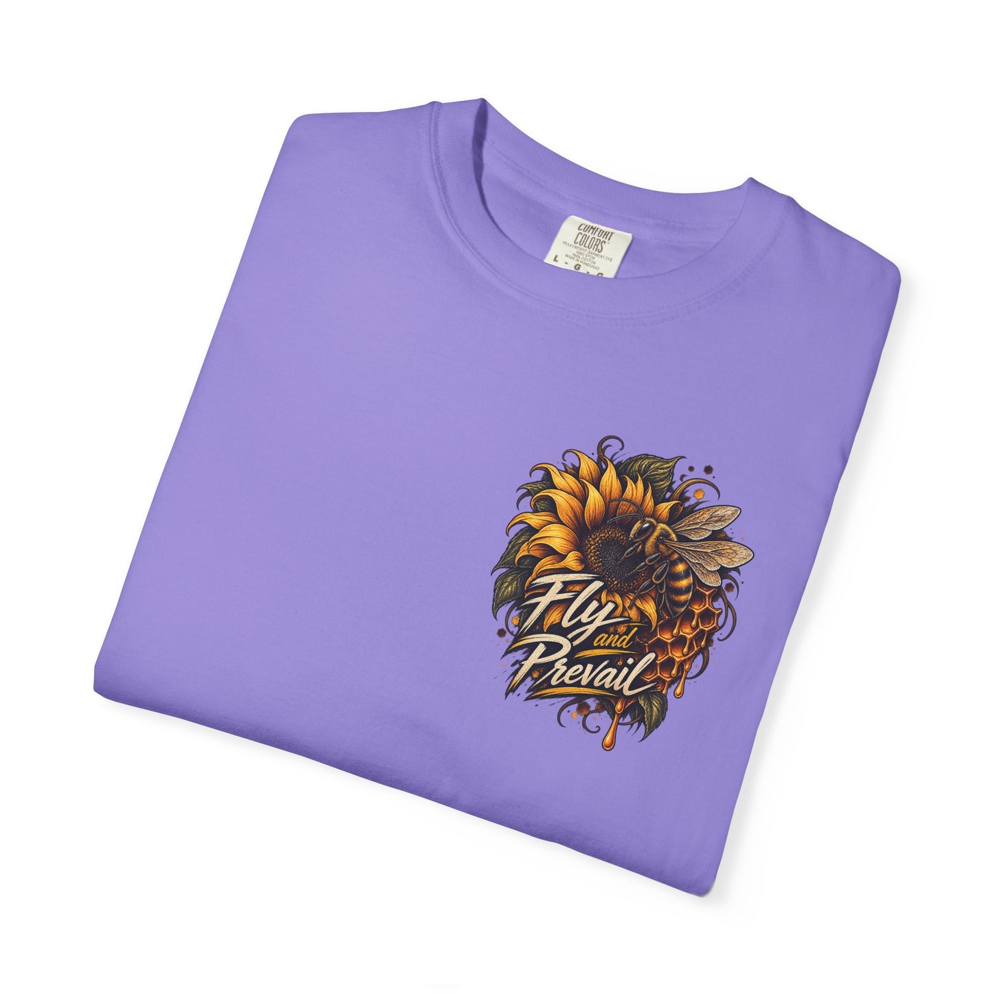 Fly and Prevail Graphic T-Shirt — Sunflower & Bee Illustration