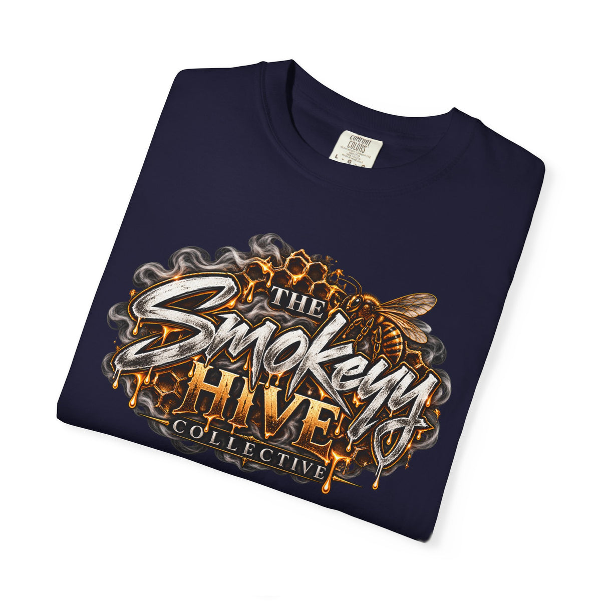 The Smokey's Hive Graphic T-Shirt Collab— Bee & Honeycomb Logo Tee