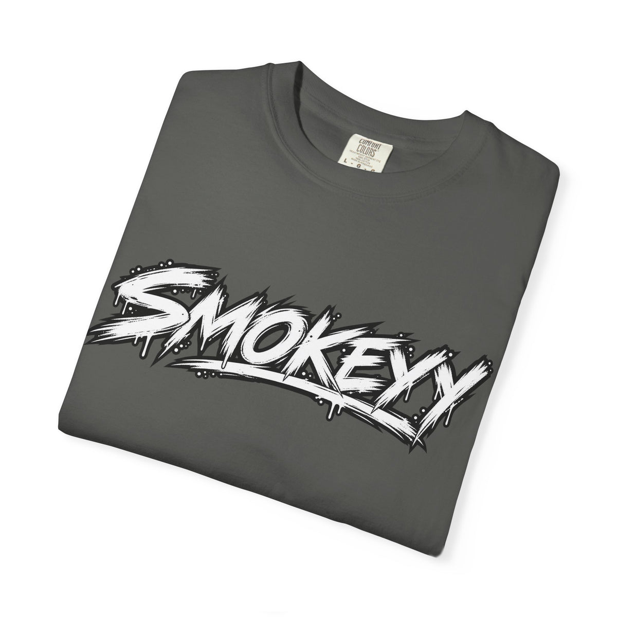 Graphic T-Shirt — "Smokeyy" with Back Text: "I Buried My Silence, My Voice Lined to Tell the Story" Inspiring Graphic