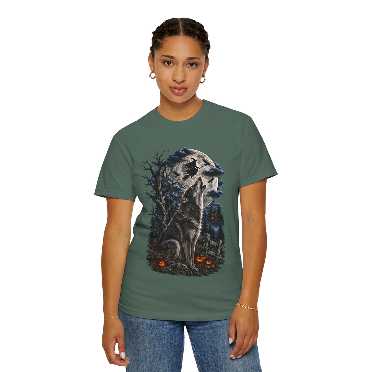 Wolf Spirit T-Shirt — Haunted Forest Night Design