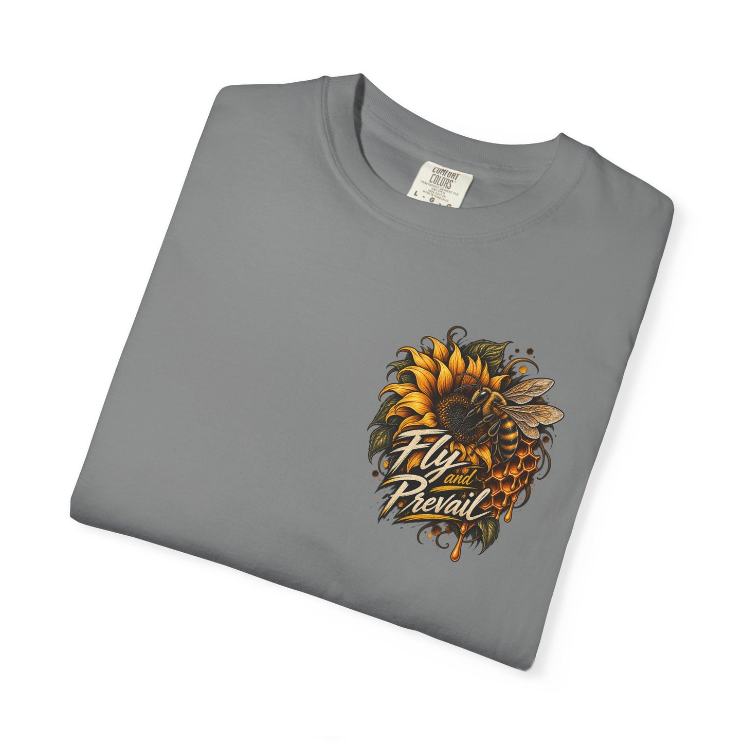 Fly and Prevail Graphic T-Shirt — Sunflower & Bee Illustration