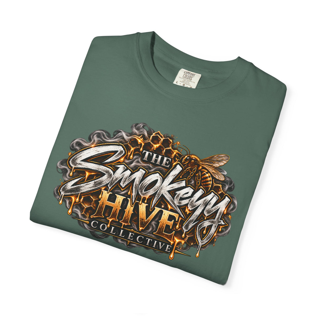 The Smokey's Hive Graphic T-Shirt Collab— Bee & Honeycomb Logo Tee