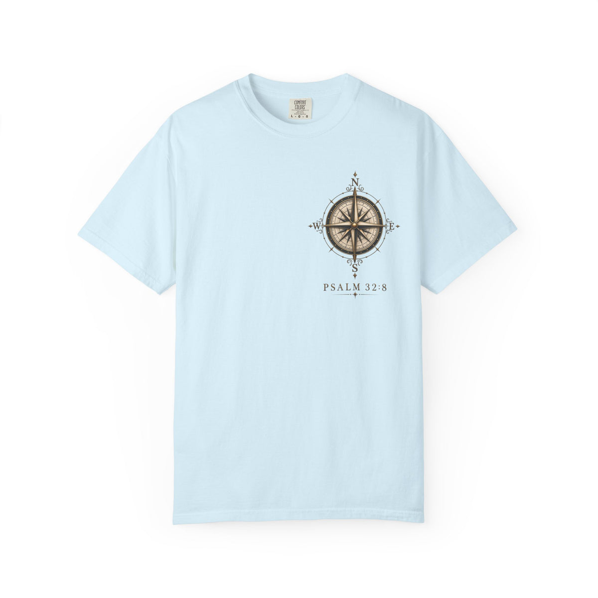 Psalm 23 Compass T-Shirt — "He Will Show The Way" Scenic Graphic Tee