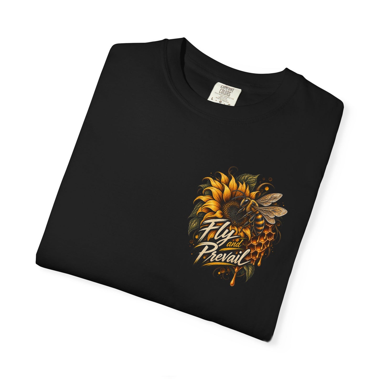 Fly and Prevail Graphic T-Shirt — Sunflower & Bee Illustration