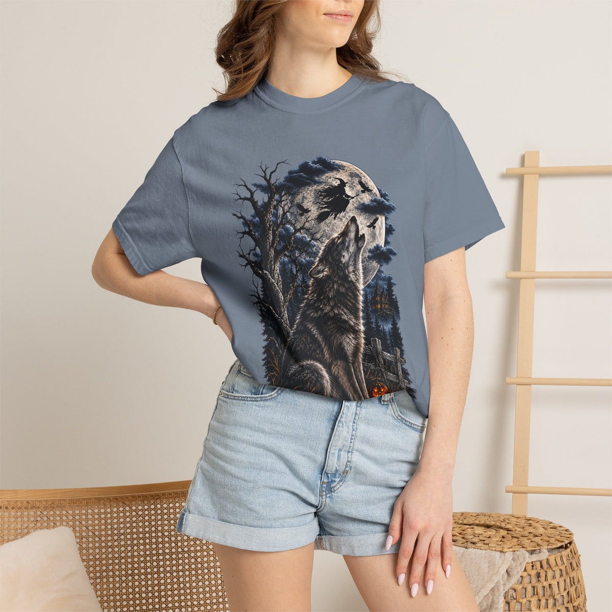 Wolf Spirit T-Shirt — Haunted Forest Night Design