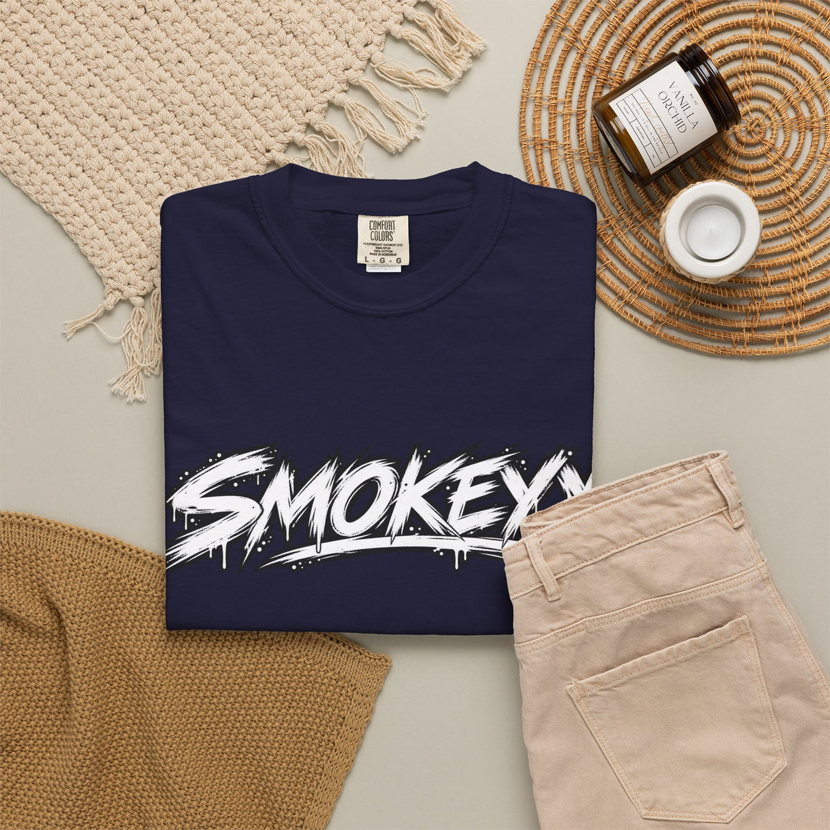 Graphic T-Shirt — "Smokeyy" with Back Text: "I Buried My Silence, My Voice Lined to Tell the Story" Inspiring Graphic