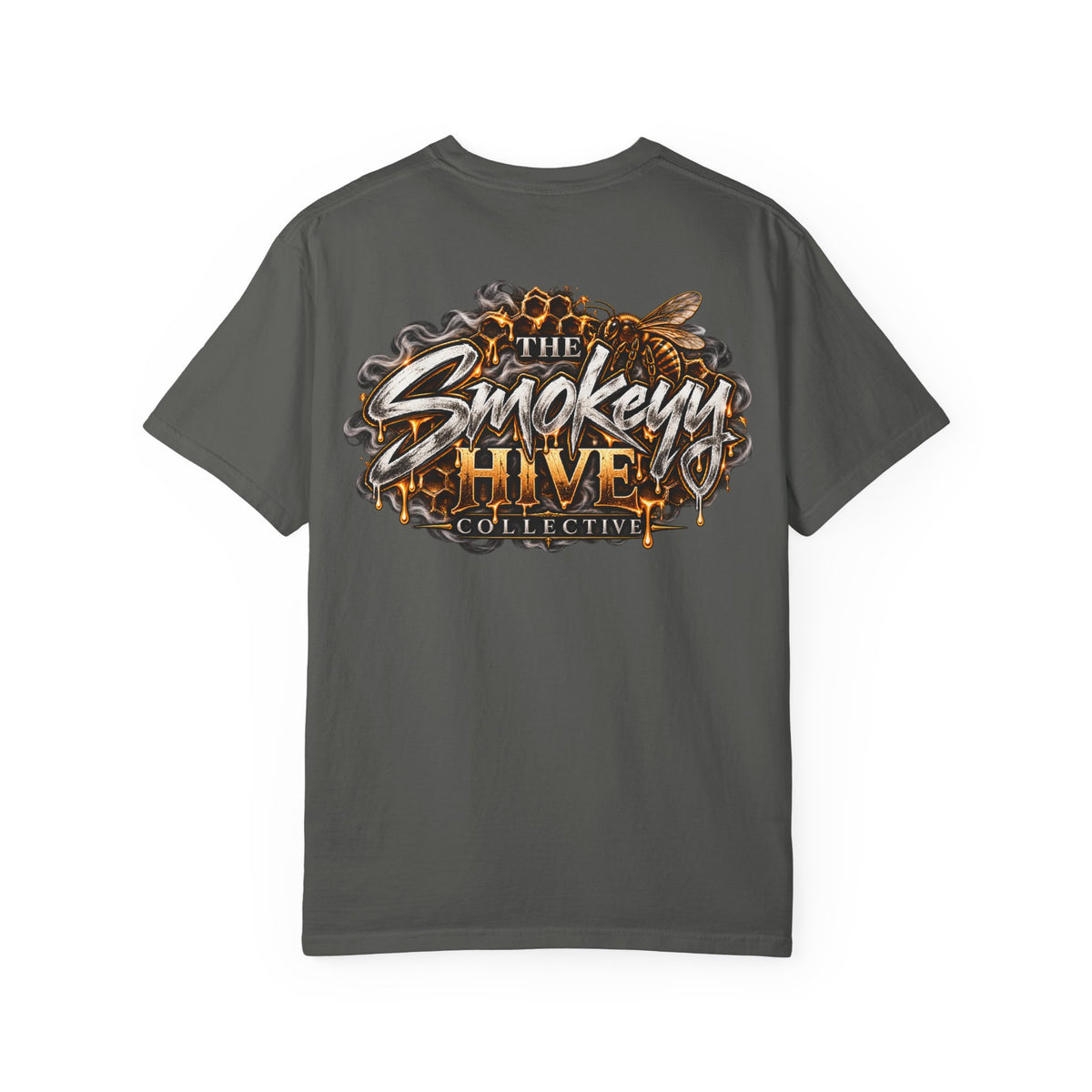 The Smokey's Hive Graphic T-Shirt Collab— Bee & Honeycomb Logo Tee