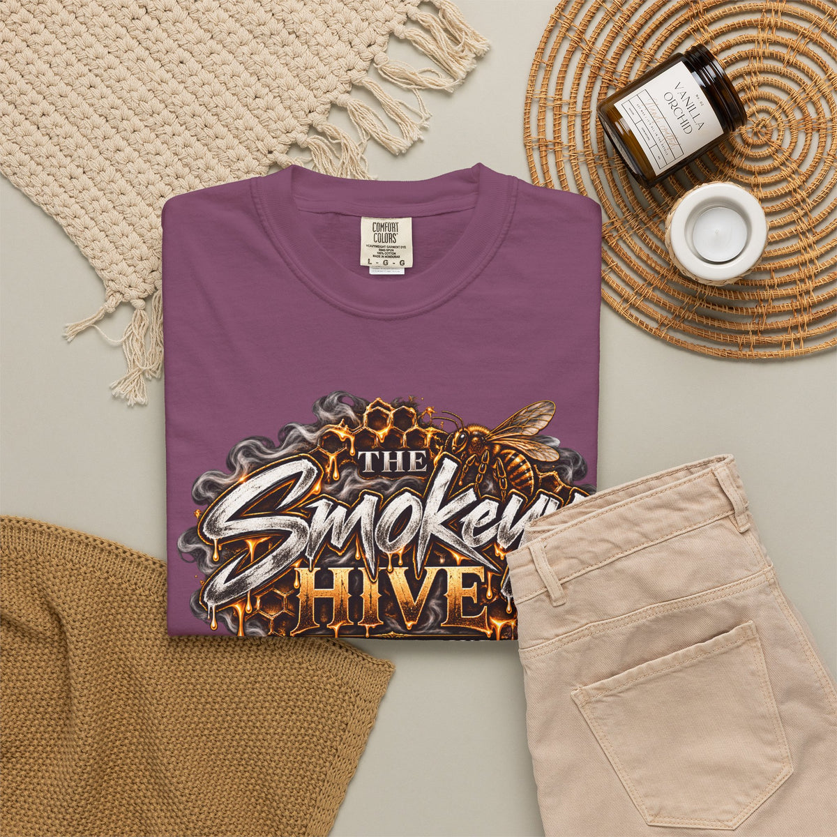 The Smokey's Hive Graphic T-Shirt Collab— Bee & Honeycomb Logo Tee