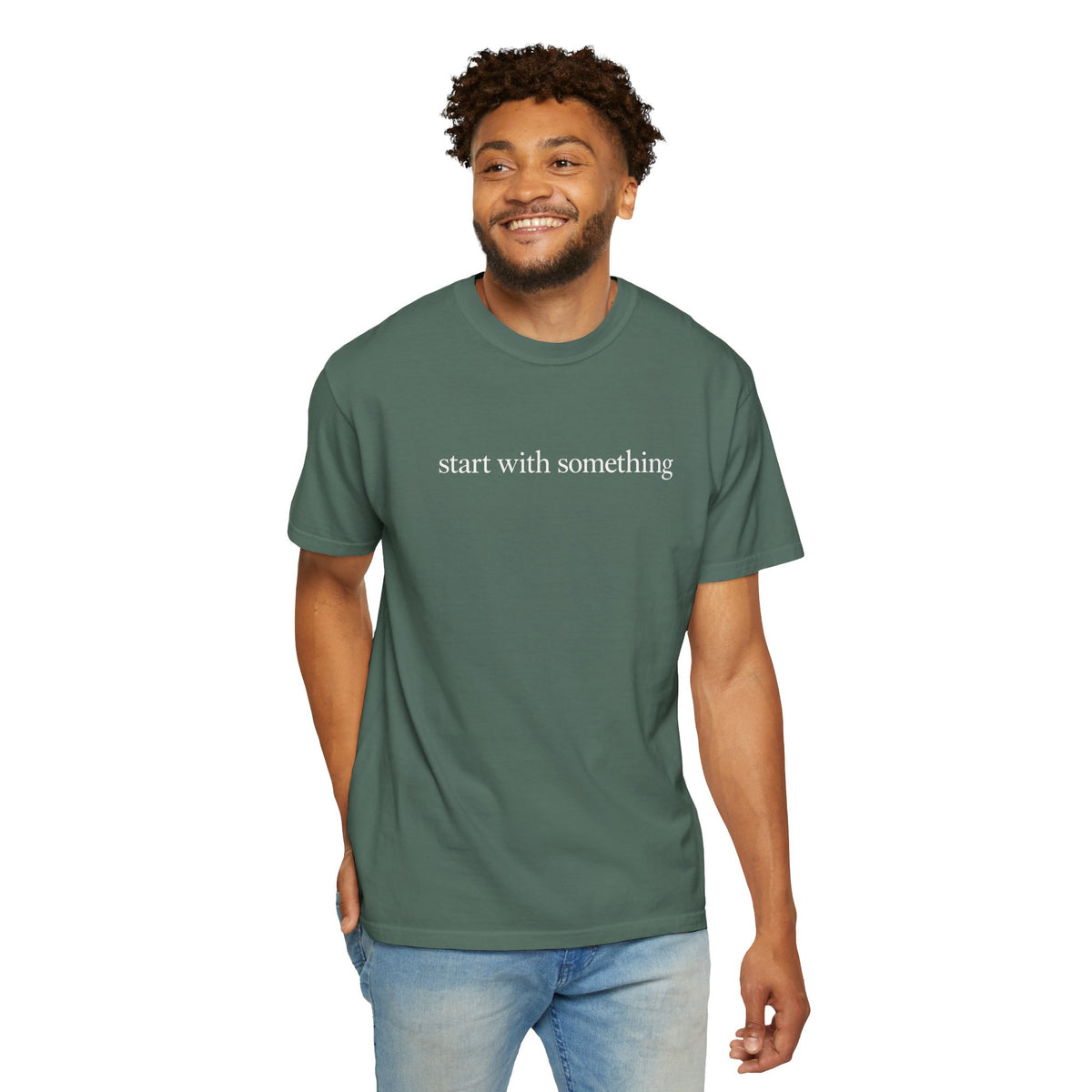 Start With Something T-Shirt — Inspirational 'The Struggle...developing the strength' Garment-Dyed Tee