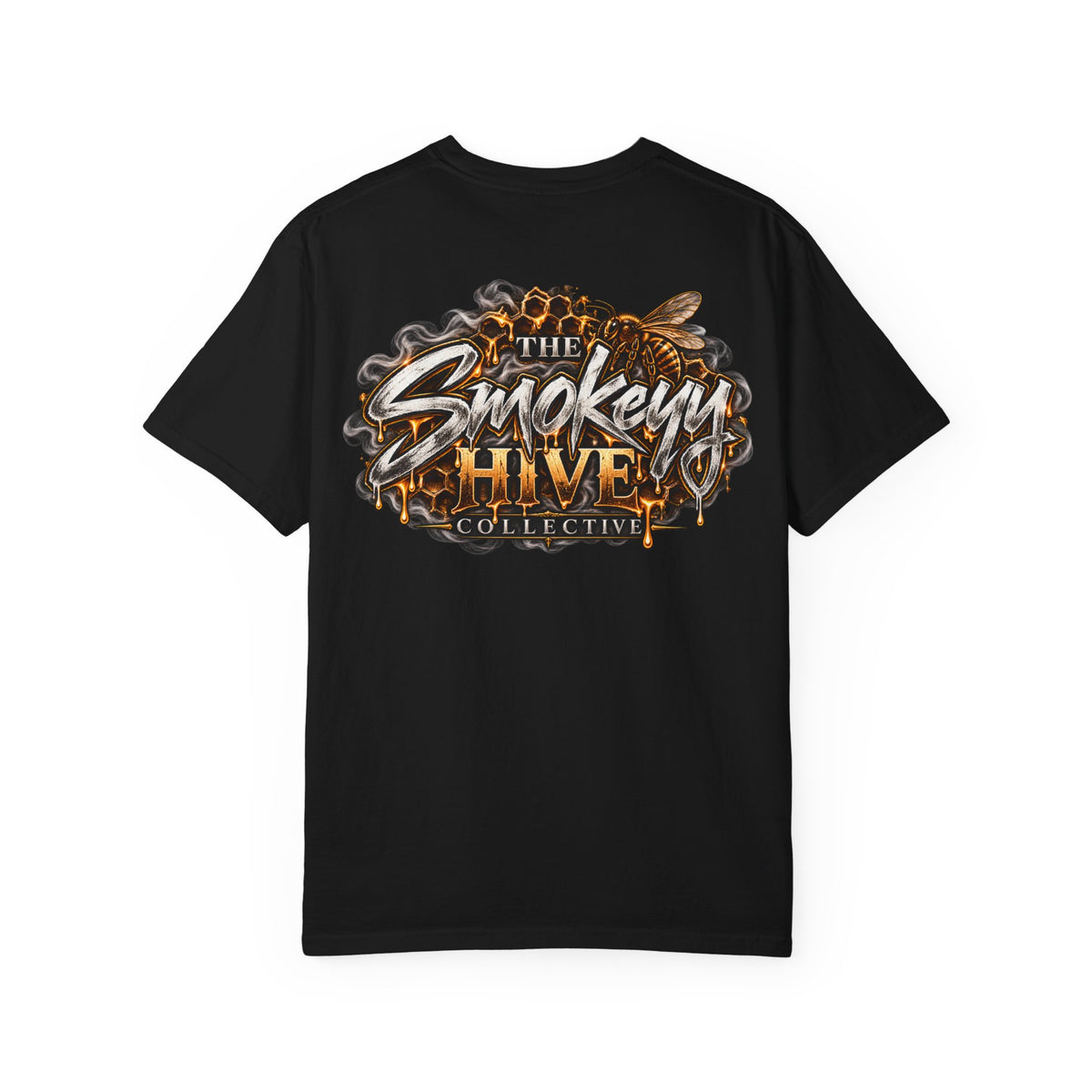 The Smokey's Hive Graphic T-Shirt Collab— Bee & Honeycomb Logo Tee
