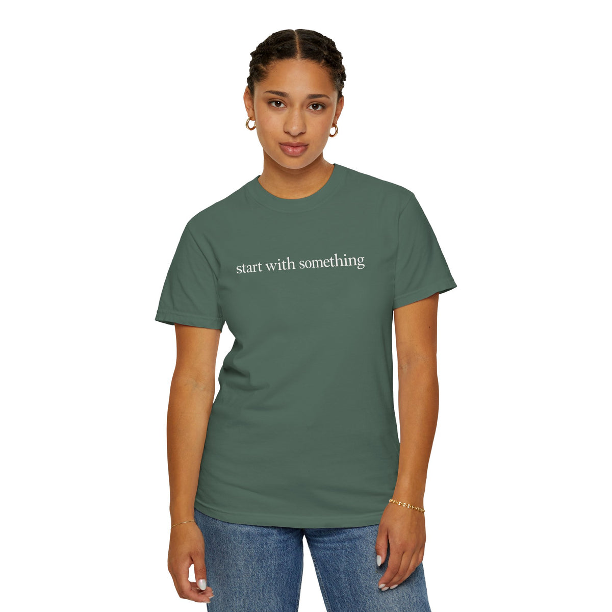 Start With Something T-Shirt — Inspirational 'The Struggle...developing the strength' Garment-Dyed Tee