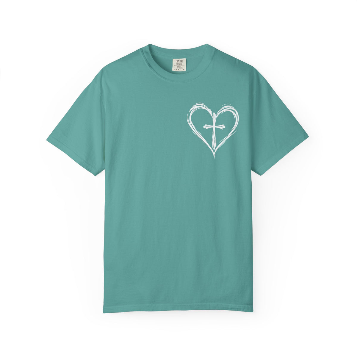 Cross Heart T-Shirt — Brushstroke Cross Graphic Christian Tee