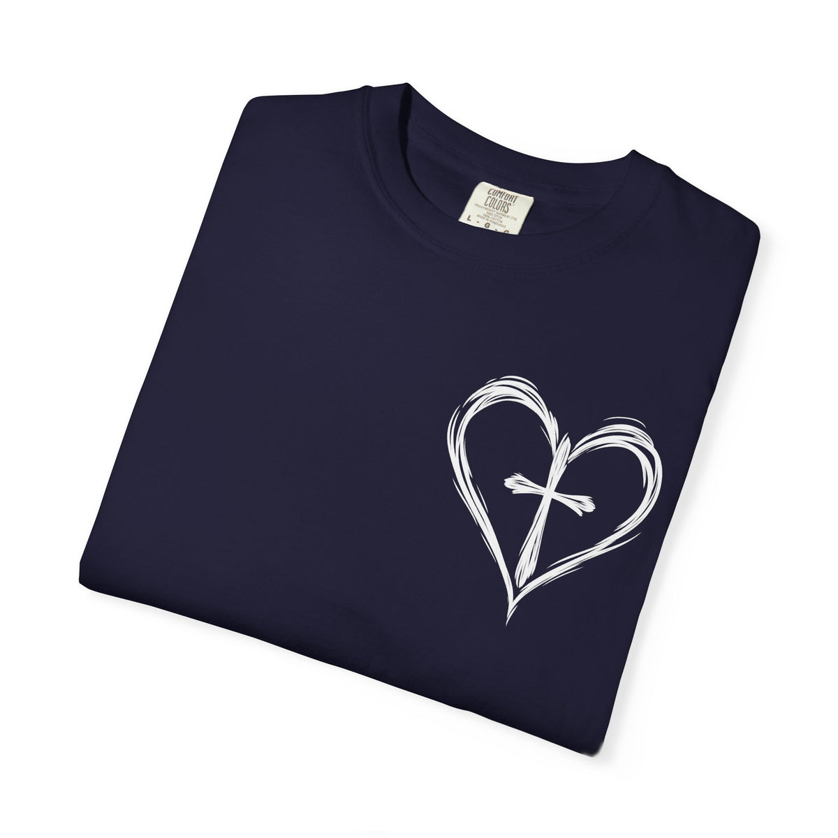 Cross Heart T-Shirt — Brushstroke Cross Graphic Christian Tee