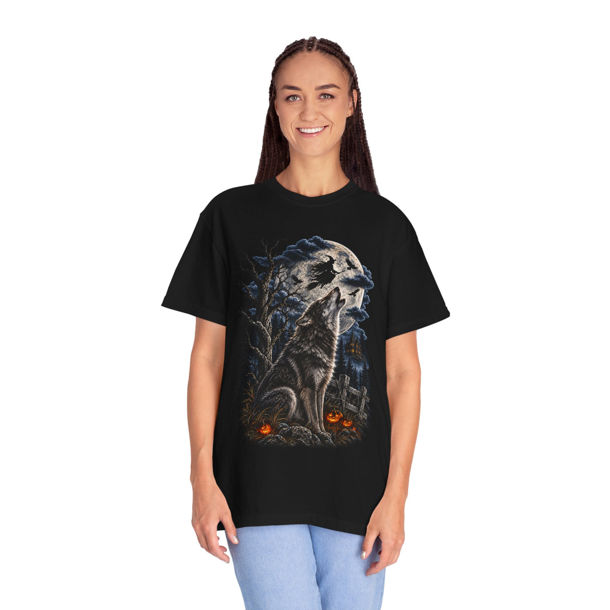 Wolf Spirit T-Shirt — Haunted Forest Night Design