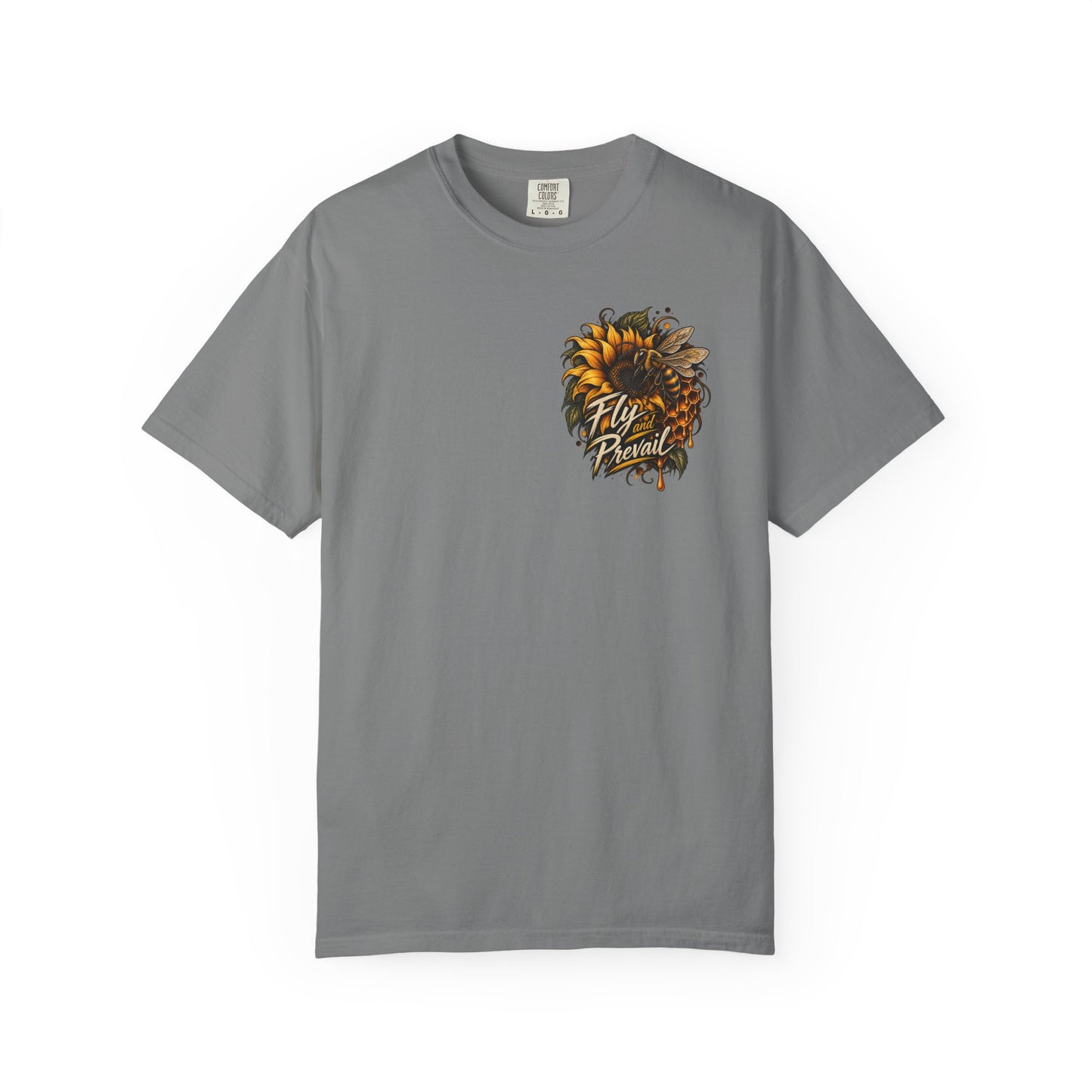 Fly and Prevail Graphic T-Shirt — Sunflower & Bee Illustration