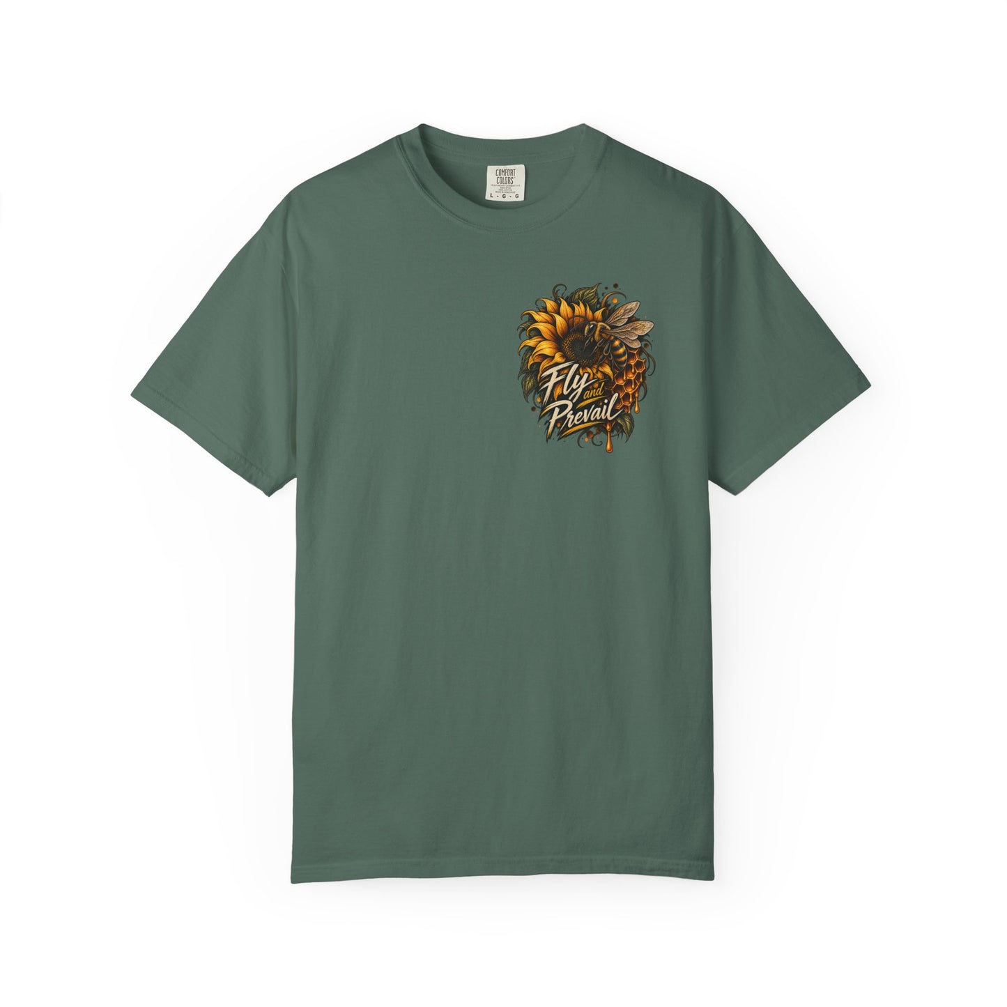 Fly and Prevail Graphic T-Shirt — Sunflower & Bee Illustration
