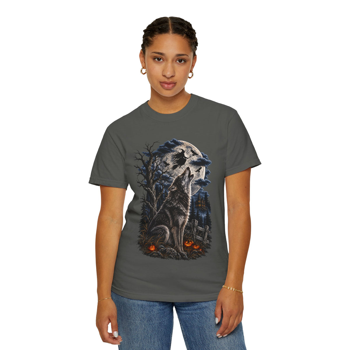 Wolf Spirit T-Shirt — Haunted Forest Night Design
