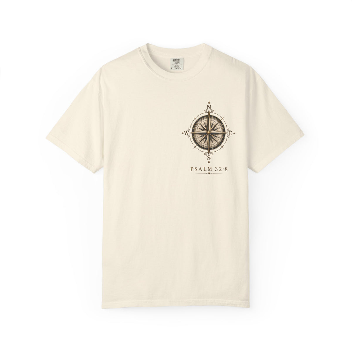 Psalm 23 Compass T-Shirt — "He Will Show The Way" Scenic Graphic Tee