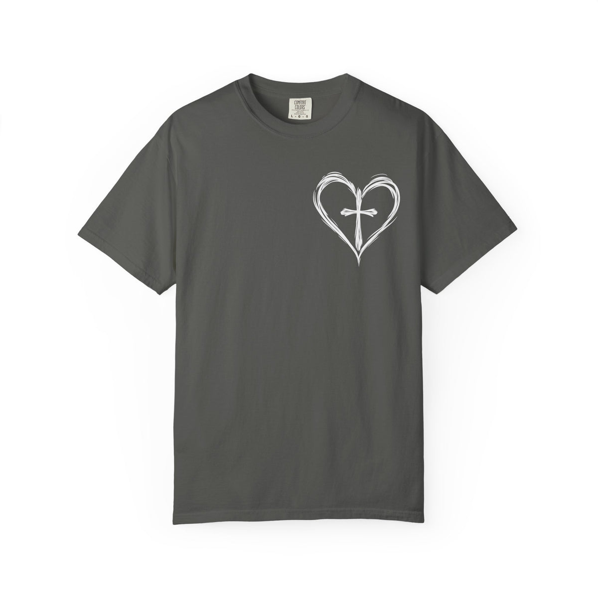 Cross Heart T-Shirt — Brushstroke Cross Graphic Christian Tee