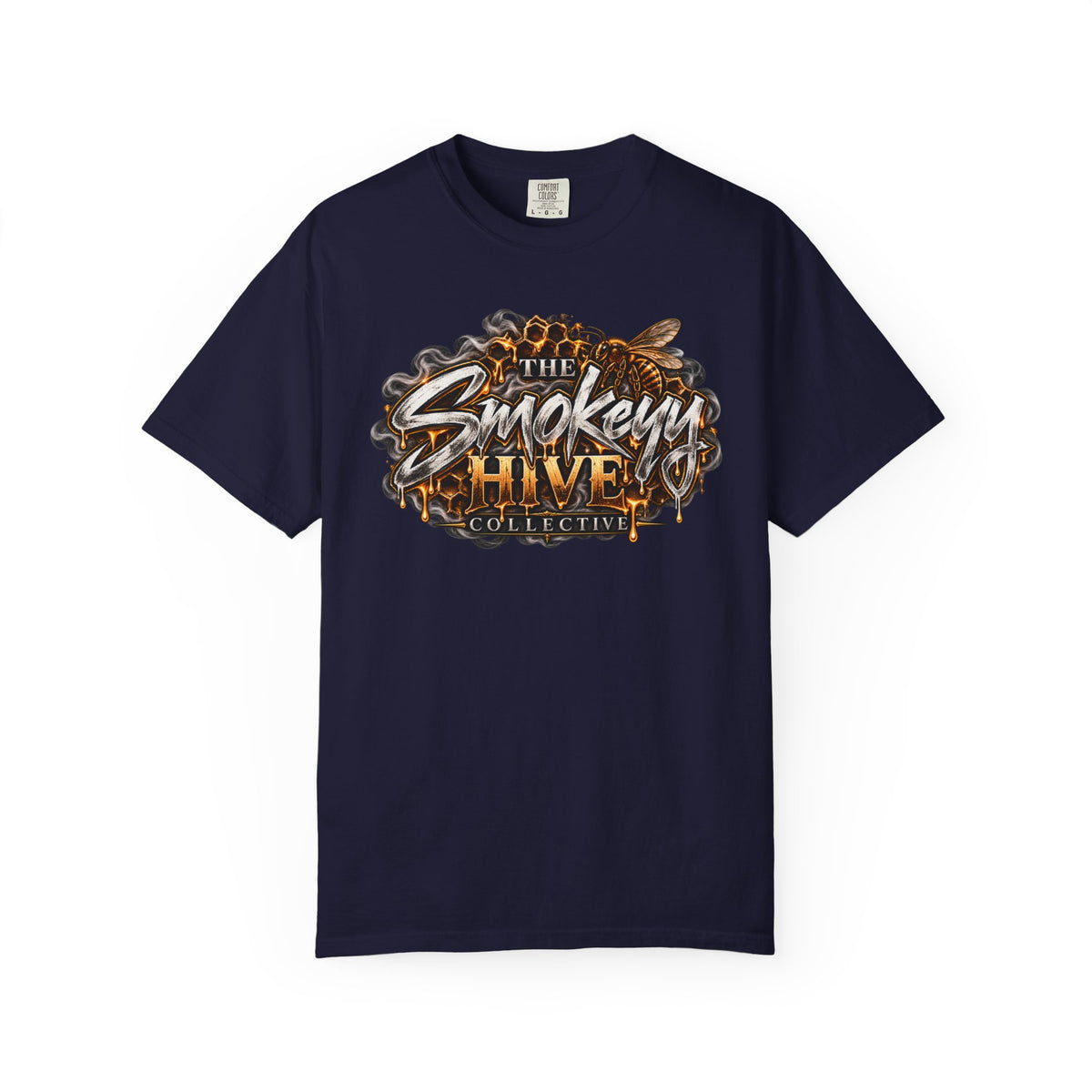 The Smokey's Hive Graphic T-Shirt Collab— Bee & Honeycomb Logo Tee