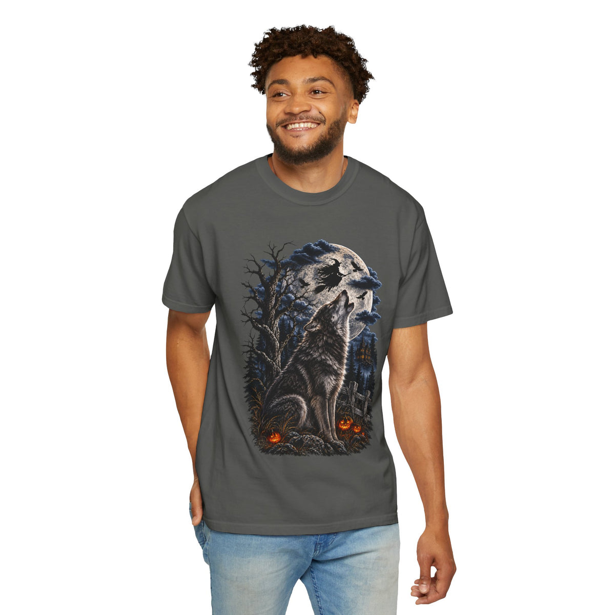 Wolf Spirit T-Shirt — Haunted Forest Night Design